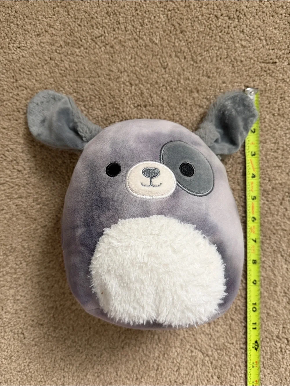 Squishmallows Lot of 3 Pink Crab, Purple Tie-Dye Unicorn & Gray Bunny Plush Set